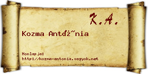 Kozma Antónia névjegykártya