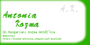 antonia kozma business card